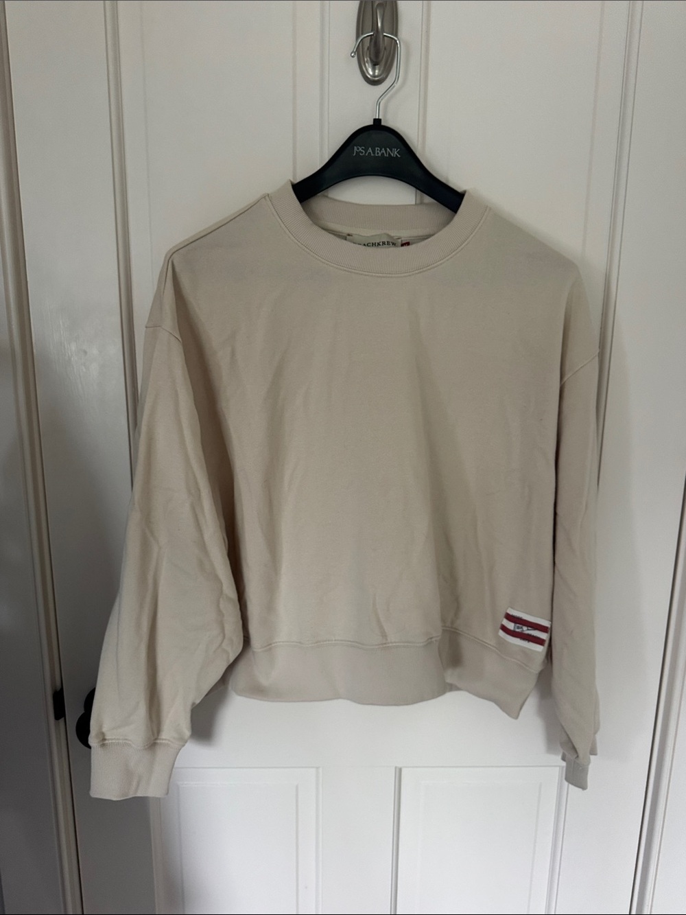BEACHKREW Beige Cream Oversized Crewneck Sweatshirt | M